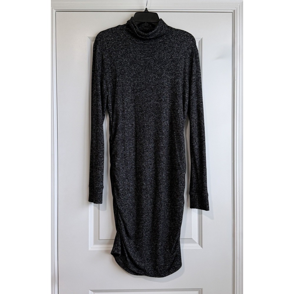 Athleta Malaga Turtleneck Dress Long Sleeve Heathered Black Women's Medium
